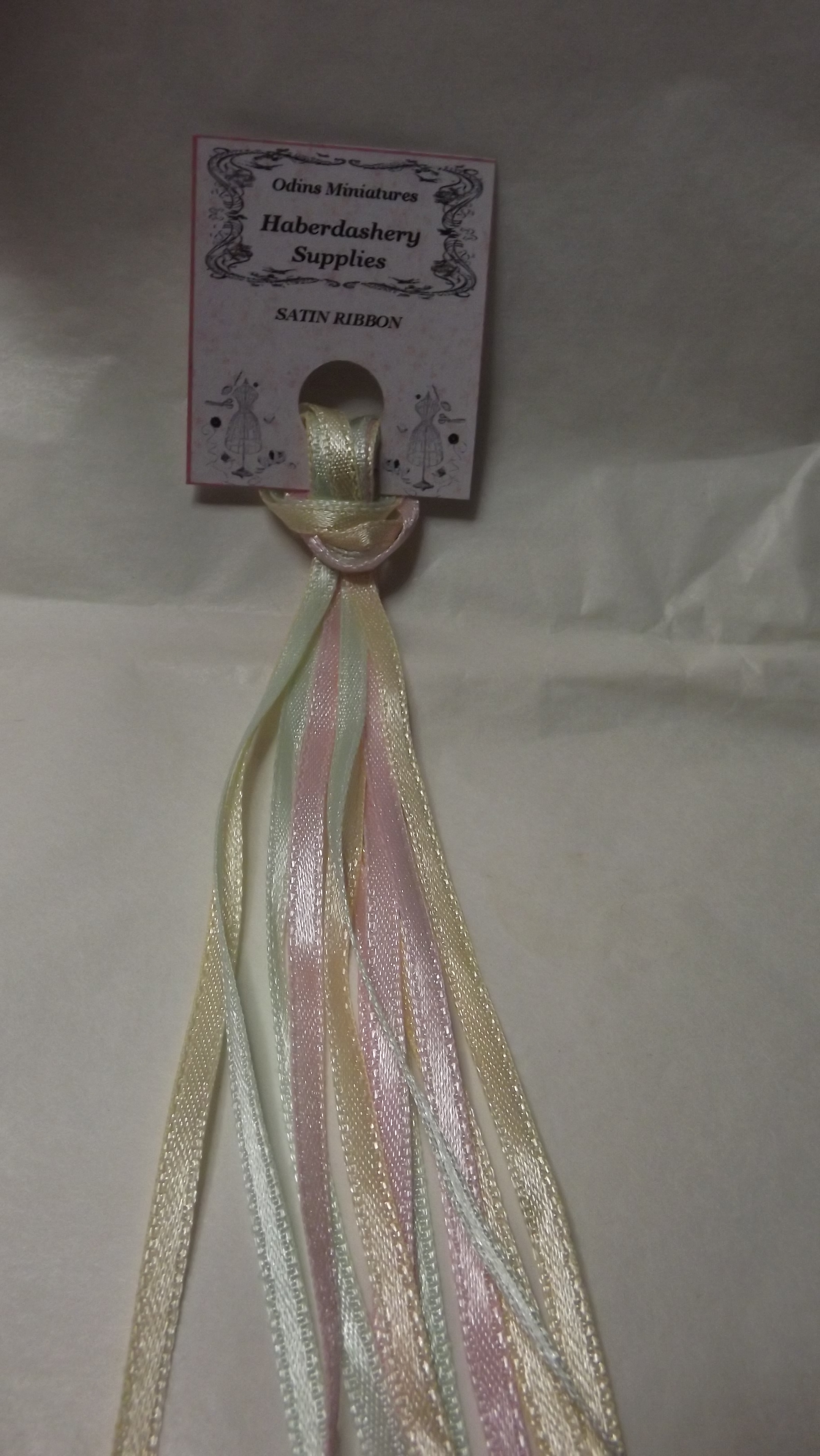 3MM LEMON, MINT & PINK SATIN RIBBON 3MM LEMON, MINT & PINK SATIN RIBBON