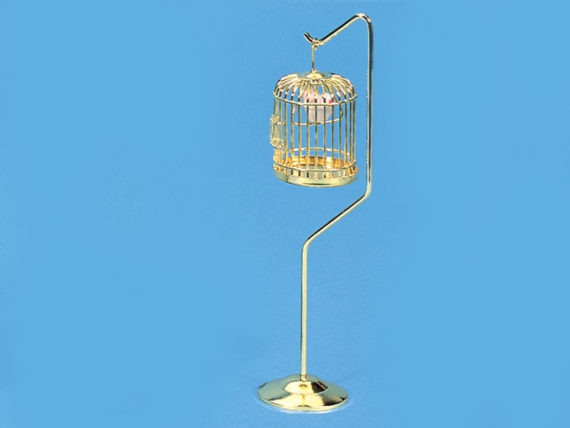 BRASS BIRDCAGE ON STAND