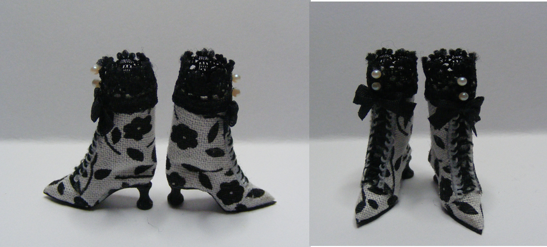 BLACK & WHITE FLORAL BOOTS 2