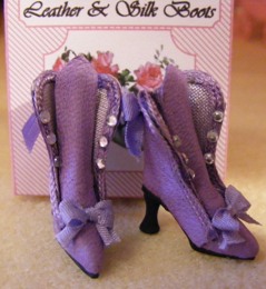 LILAC LEATHER BOOTS - Click Image to Close