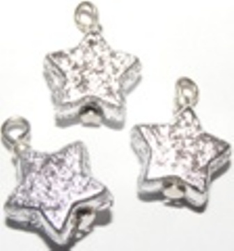 3 SILVER SHIMMERING STARS