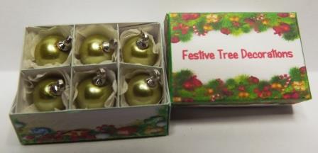 6 CHRISTMAS GREEN TREE ORNAMENTS