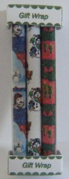 3 ROLLS DOLLS HOUSE CHRISTMAS GIFT WRAP