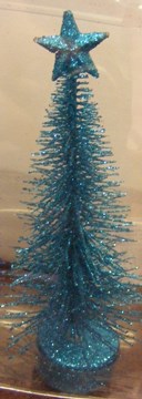 THIN LIGHT BLUE GLITTER TREE