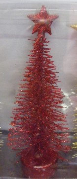 THIN RED GLITTER TREE