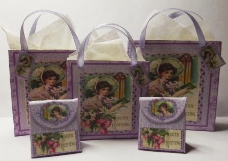 1/12th EASTER GREETING VINTAGE GIFT BAGS KIT