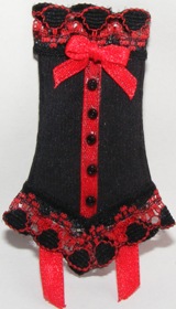 DOLLS HOUSE BLACK N RED BASQUE DOLLS HOUSE BLACK N RED BASQUE