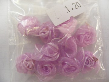 10 LILAC ORGANZA RIBBON ROSES 10 LILAC ORGANZA RIBBON ROSES