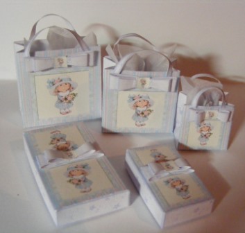 BLUE CANDY STRIPED BOXES AND BAGS KIT