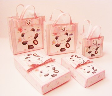 PINK CANDY STRIPED BOXES AND BAGS KIT