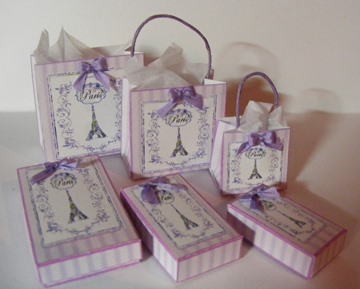 LILAC STRIPE PARIS BOXES AND BAGS KIT