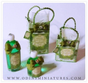 2 GREEN BOTTLES & BAGS