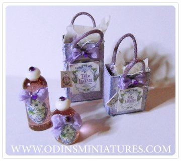 2 LILAC BOTTLES & BAGS