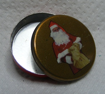 ROUND GOLD CHRISTMAS TIN