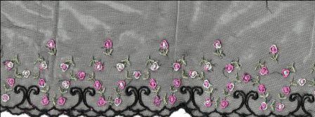 BLACK EMBROIDERED NET 110MM BLACK EMBROIDERED NET 110MM