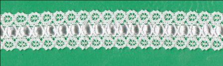 COTTON LACE WITH PINK RIBBON DETAIL COTTON LACE WITH PINK RIBBON DETAIL