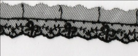 BLACK EMBROIDERED TULLE LACE14MM BLACK EMBROIDERED TULLE LACE14MM