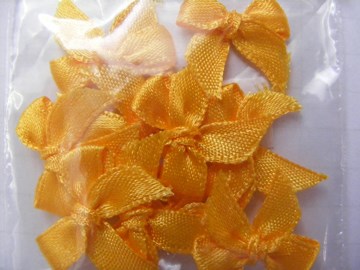 10 BRIGHT YELLOW SATIN BOWS 10 BRIGHT YELLOW SATIN BOWS