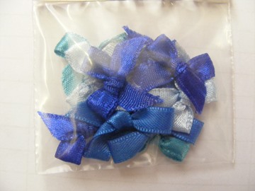 10 BLUE MIX SATIN BOWS 10 BLUE MIX SATIN BOWS
