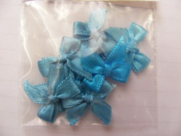 10 BLUE SATIN BOWS 10 BLUE SATIN BOWS