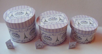3 LILAC STRIP FRENCH HAT BOXES DOWNLOAD