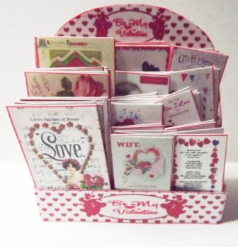DOLLS HOUSE VALENTINES GREETING CARD DISPLAY STAND - Click Image to Close
