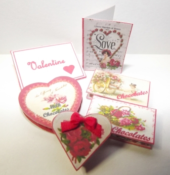 DOLLS HOUSE VALENTINE CHOCOLATES & CARD DOLLS HOUSE VALENTINE CHOCOLATES & CARD
