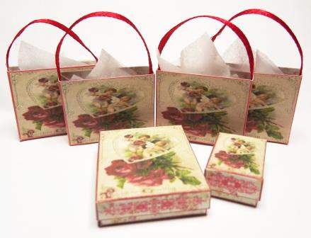 DOLLS HOUSE VINTAGE VALENTINES 4 BAGS & 2 BOXES KIT DOLLS HOUSE VINTAGE VALENTINES 4 BAGS & 2 BOXES KIT