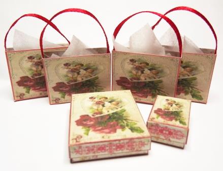 DOLLS HOUSE VINTAGE VALENTINES 4 BAGS & 2 BOXES KIT