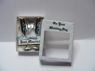 1/12th WEDDING DAY SILVER FLUTES GIFT BOX