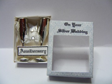 1/12th SILVER ANNIVERSARY FLUTES GIFT BOX