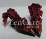 RED & GOLD SILK BROCADE  SHOES