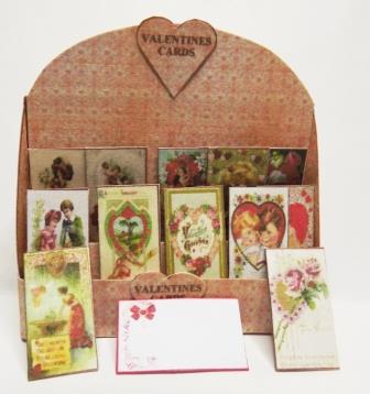 DOLLS HOUSE VINTAGE VALENTINES CARD STAND KIT DOLLS HOUSE VINTAGE VALENTINES CARD STAND KIT