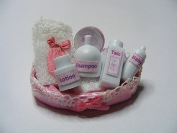 PINK BABY BATH TIME BASKET