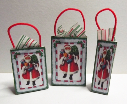 DOLLS HOUSE VINTAGE CHRISTMAS BAG SET 3