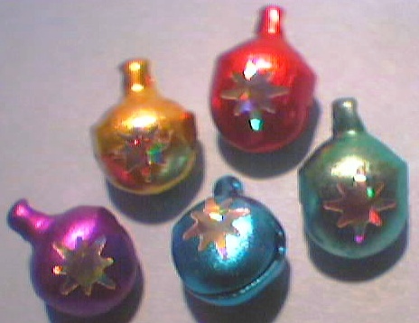 5 JINGLE BELL ORNAMENTS