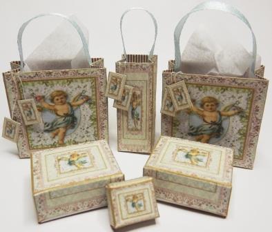 DOLLS HOUSE VINTAGE VALENTINES 3 BAGS & 3 BOXES KIT DOLLS HOUSE VINTAGE VALENTINES 3 BAGS & 3 BOXES KIT