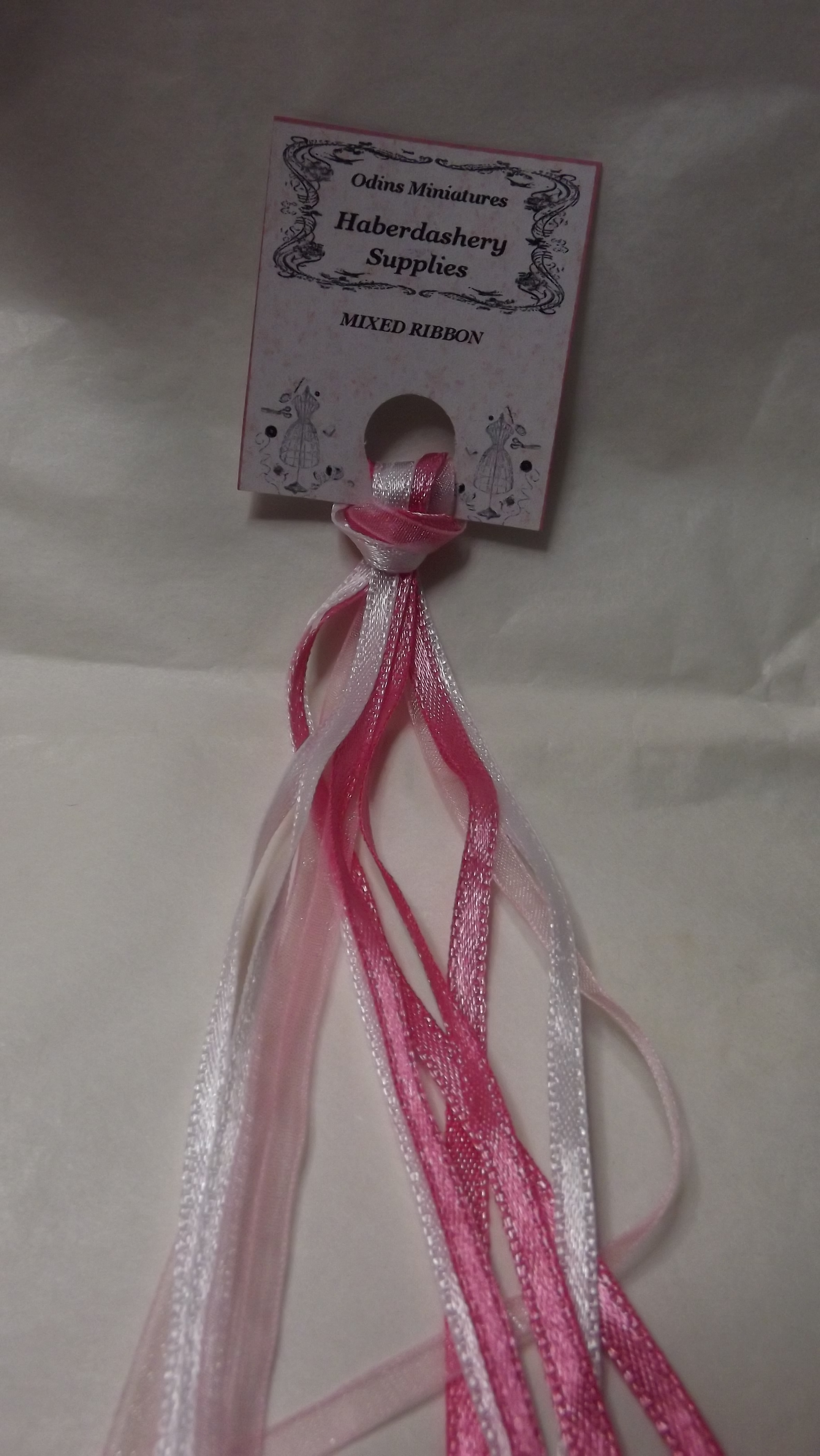 3MM PINK & WHITE SATIN & ORGANZA RIBBON 3MM PINK & WHITE SATIN & ORGANZA RIBBON