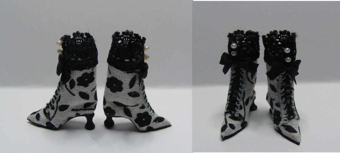 (image for) BLACK & WHITE FLORAL BOOTS 2