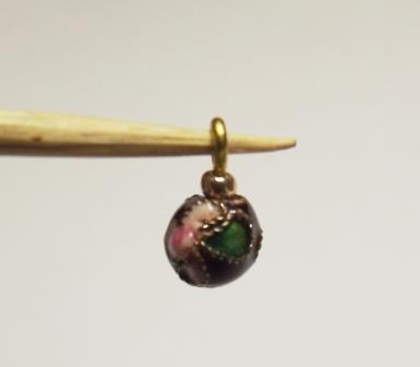 (image for) 4 BURGUNDY CLOISONNE TREE ORNAMENTS