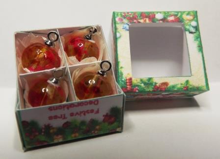 (image for) 4 AMBER & PINK TREE ORNAMENTS