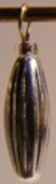 (image for) 4 THIN SILVER RIDGED BAUBLES